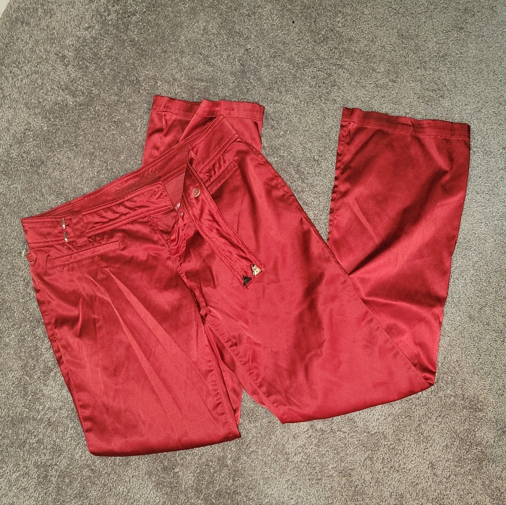 Red satin pants size 7